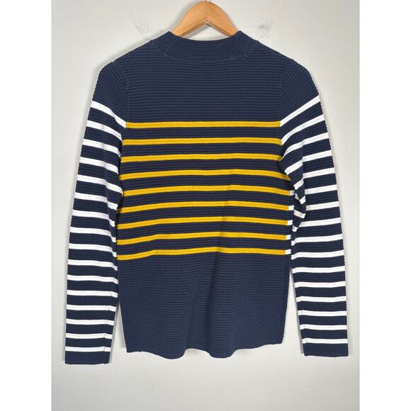 JOULES VALENCIA SWEATER PULLOVER‎ MOCK NECK STRIPED NAVY BLUE Nautical Size 6 - Picture 5 of 11